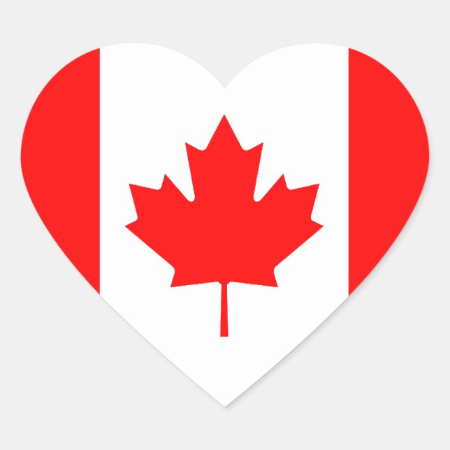 Cœur Sticker Coeur du drapeau du Canada (Devant)