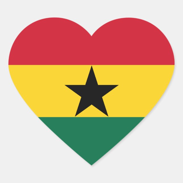 Cœur Sticker Coeur du drapeau du Ghana (Devant)