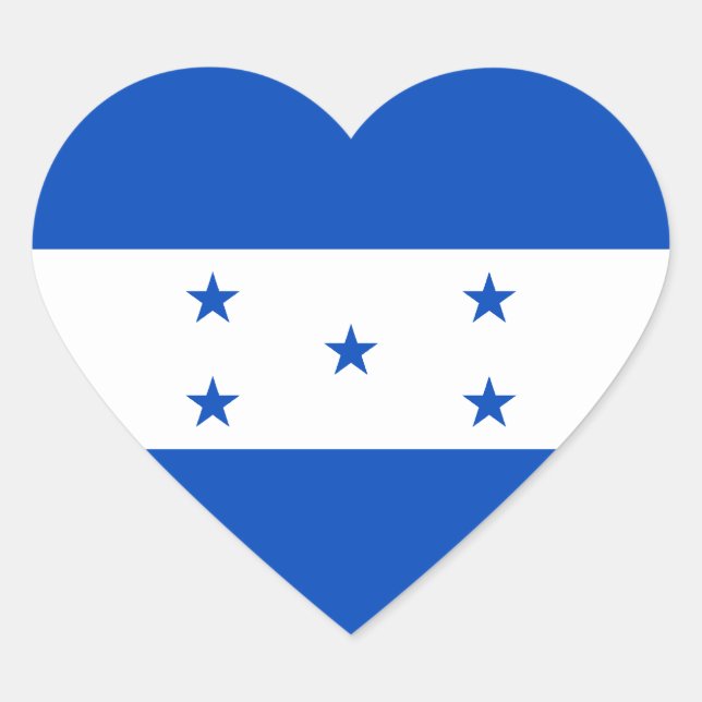 Cœur Sticker coeur du drapeau du Honduras (Devant)