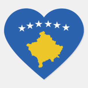 Cœur Sticker Coeur du drapeau du Kosovo