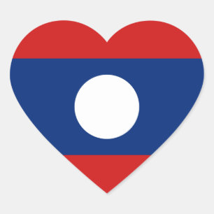 Cœur Sticker Coeur du drapeau du Laos