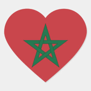 Cœur Sticker Coeur du drapeau du Maroc