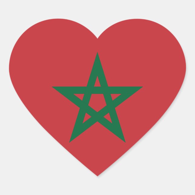 Cœur Sticker Coeur du drapeau du Maroc (Devant)