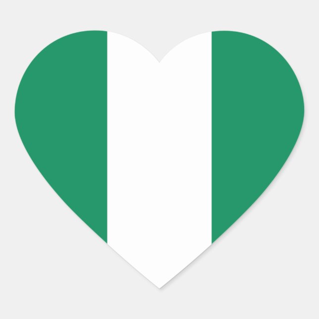 Cœur Sticker Coeur du drapeau du Nigeria (Devant)