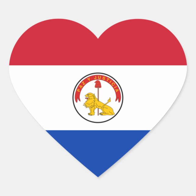 Cœur Sticker Coeur du drapeau du Paraguay (Devant)