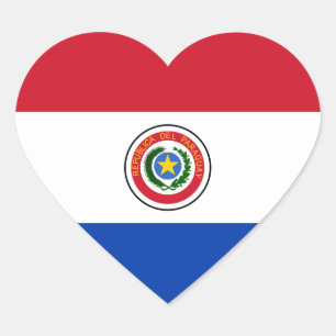 Cœur Sticker Coeur du drapeau du Paraguay
