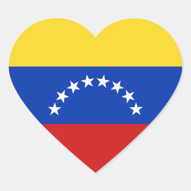 Cœur Sticker Coeur du drapeau du Venezuela (Devant)