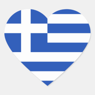 Cœur Sticker Coeur du drapeau grec