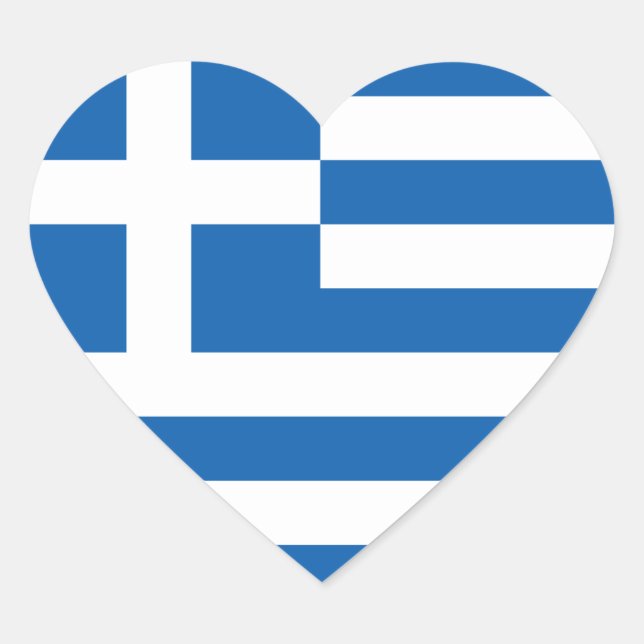 Cœur Sticker Coeur du drapeau grec (Devant)