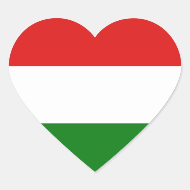 Cœur Sticker Coeur du drapeau hongrois (Devant)
