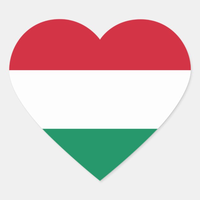 Cœur Sticker Coeur du drapeau hongrois (Devant)