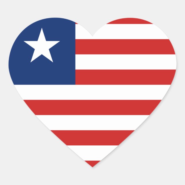 Cœur Sticker Coeur du drapeau libérien (Devant)