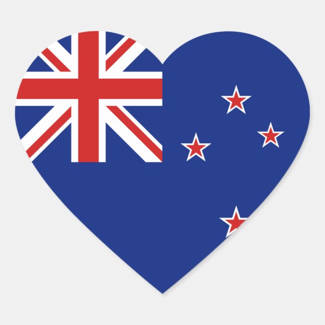 Cœur Sticker Coeur du drapeau néo-zélandais (Devant)
