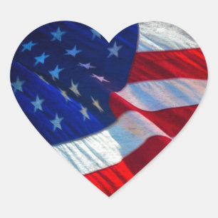Cœur Sticker Coeur du drapeau patriotique américain