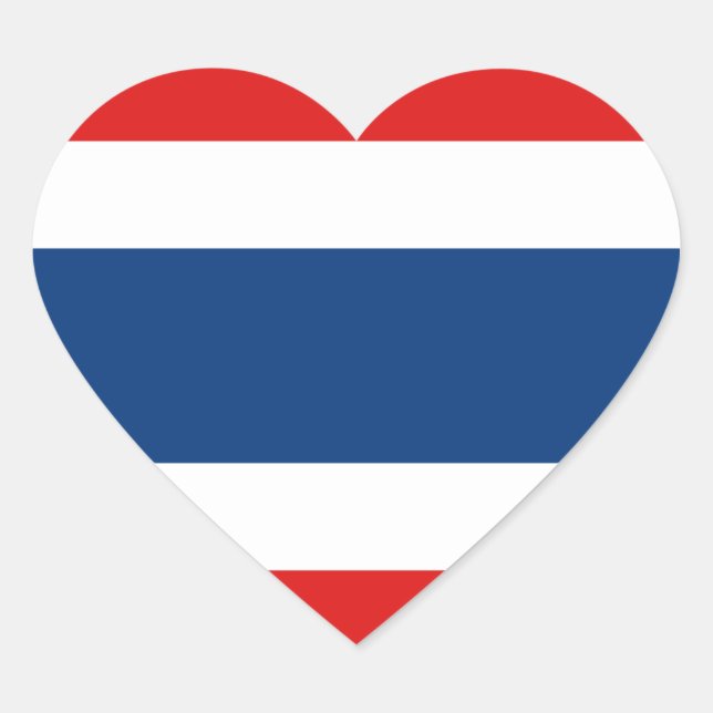 Cœur Sticker Coeur du drapeau thaïlandais (Devant)