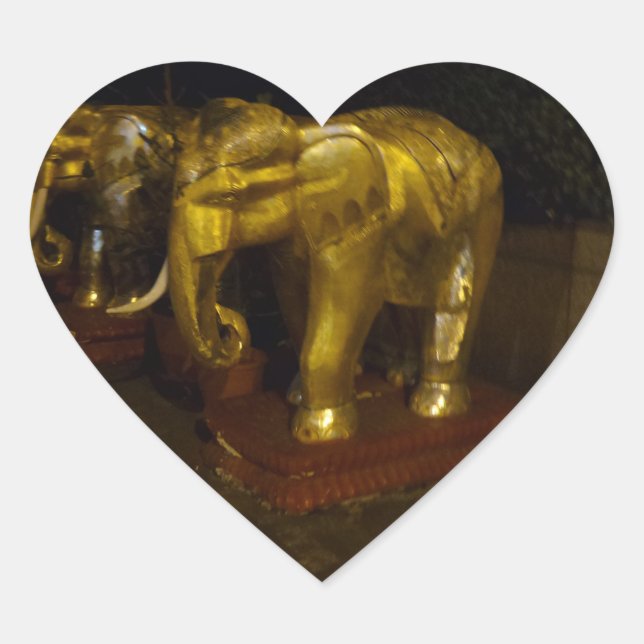 Cœur Sticker Coeur Eléphant d'Or (Devant)