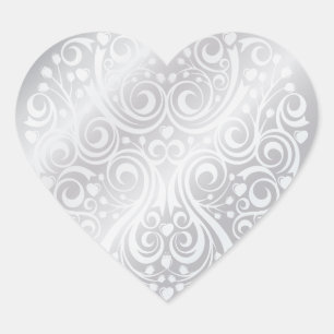 Cœur Sticker coeur en argent Lacy