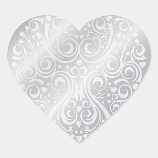 Cœur Sticker coeur en argent Lacy (Devant)