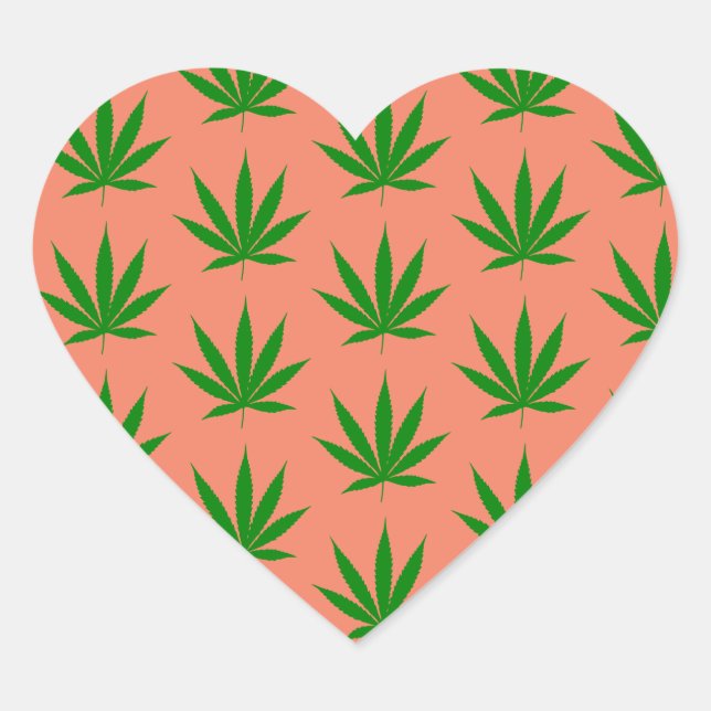 Cœur Sticker Coeur Feuille Pot (Devant)