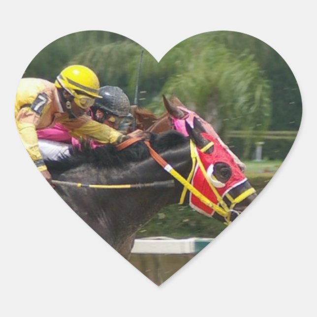 Cœur Sticker Coeur Finish Race Horse (Devant)