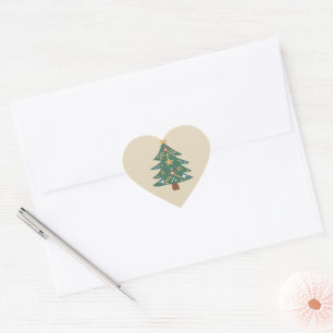 Cœur Sticker Coeur Illustration de l'arbre de Noël
