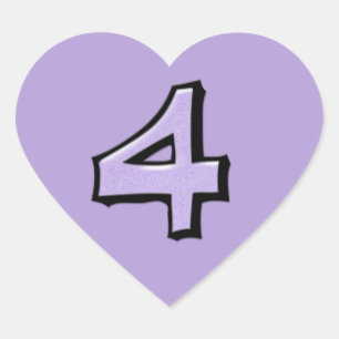 Cœur Sticker Coeur lavande Silly Numéro 4
