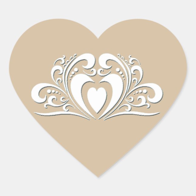 Cœur Sticker Coeur Mariage élégant (Devant)