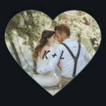 Cœur Sticker Coeur Mariage Photo Personnalisé<br><div class="desc">Customisez avec une photo de votre choix. Téléchargez facilement votre image,  éditez facilement le texte et créez le vôtre. La photographie de référence utilisée n'est utilisée qu'à titre d'illustration et n'est pas incluse dans l'achat.</div>
