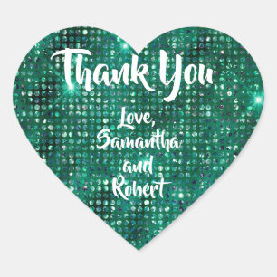 Cœur Sticker coeur Merci Emerald Parties scintillant