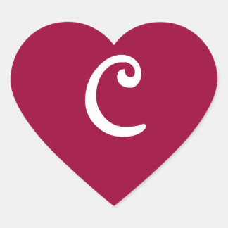 Cœur Sticker Coeur Monogramme Rouge Vin