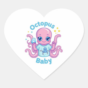 Cœur Sticker Coeur Octopus Baby 