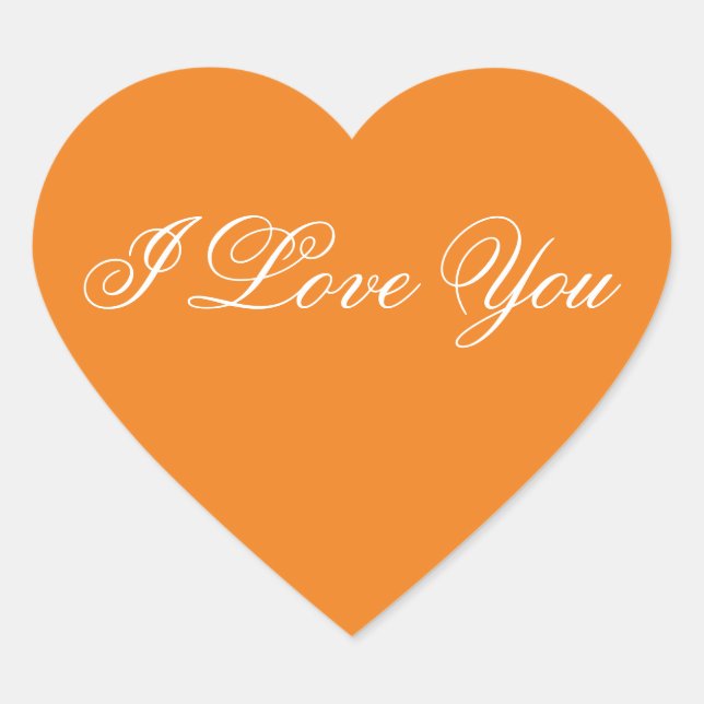 Cœur Sticker Coeur Orange - Je Vous Aime (Devant)