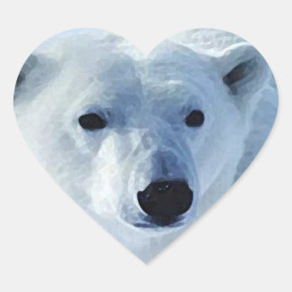 Cœur Sticker Coeur Ours Polaire