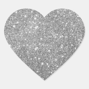 Cœur Sticker Coeur Parties scintillant Argent élégant