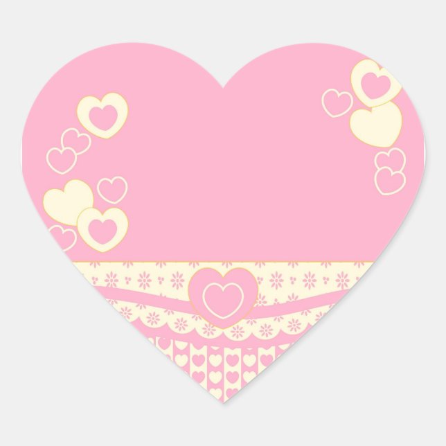 Cœur Sticker Coeur rose Eyelet Arrière - plan (Devant)