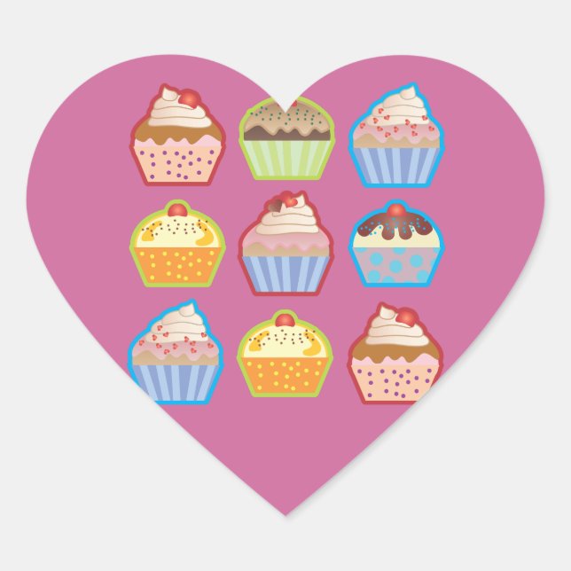 Cœur Sticker Coeur rose Lotsa Cupcakes (Devant)