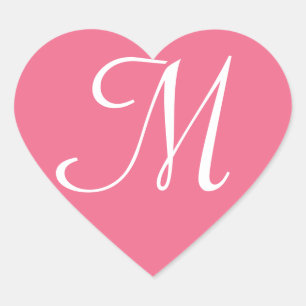 Cœur Sticker Coeur Rose Personnalisable Monogramme