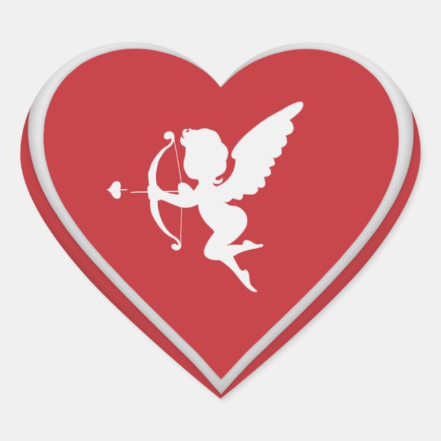 Cœur Sticker Coeur Rouge Cupide (Devant)