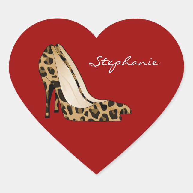 Cœur Sticker Coeur Rouge & talons Stiletto (Devant)