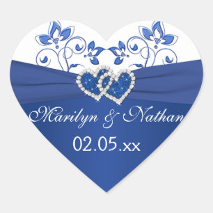Cœur Sticker Coeur Royal Bleu et Blanc Rejoint 2