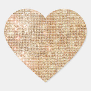 Cœur Sticker Coeur Séquin Or