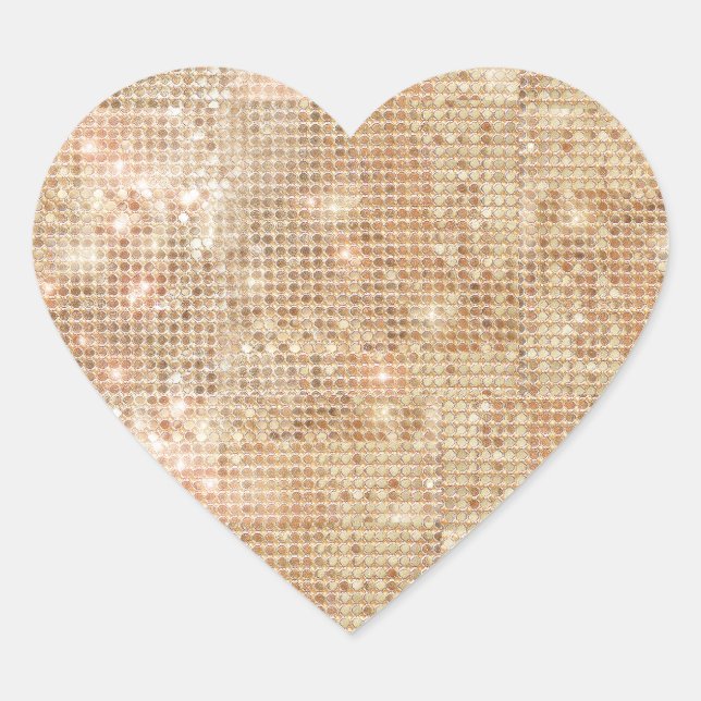 Cœur Sticker Coeur Séquin Or (Devant)