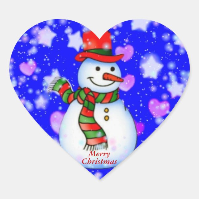 Cœur Sticker Coeur Snowman (Devant)