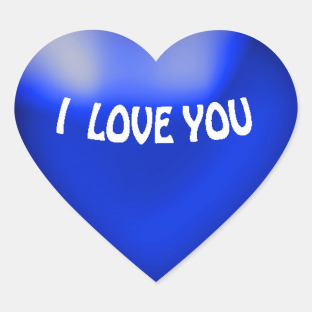 Cœur Sticker Coeur Style Balloon Bleu (Devant)