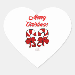 Cœur Sticker Coeur Sucres de canne de Noël