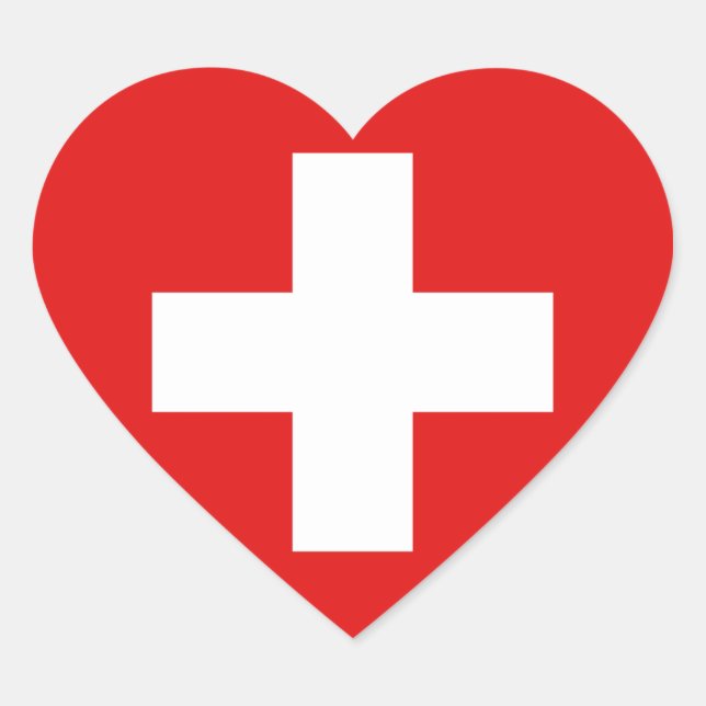 Cœur Sticker Coeur Suisse (Devant)