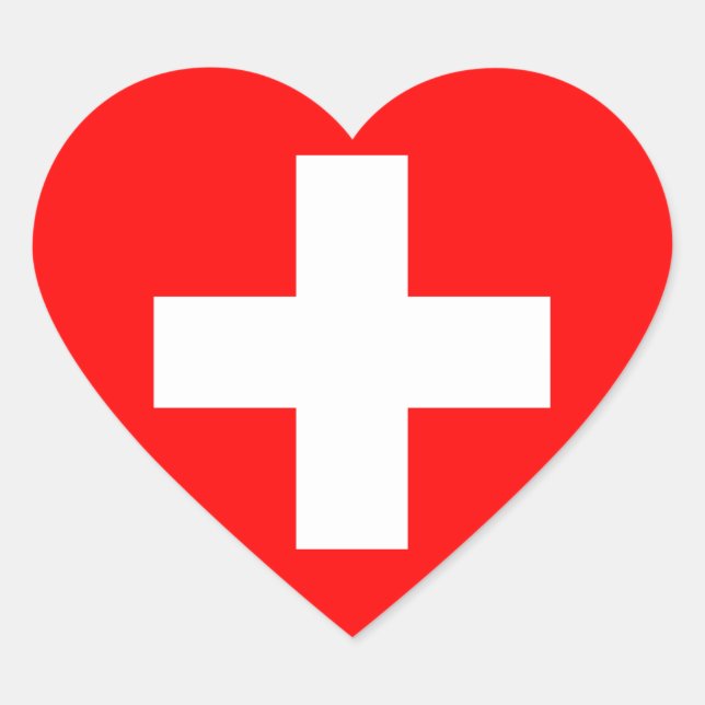 Cœur Sticker Coeur Suisse (Devant)