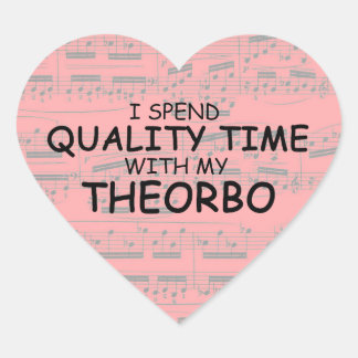 Cœur Sticker Coeur Théorbo Temps de Qualité