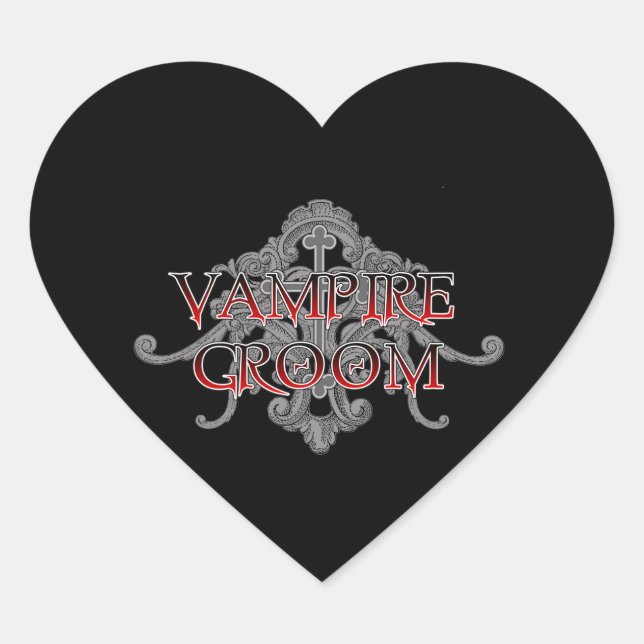 Cœur Sticker Coeur Vampire Groom (Devant)
