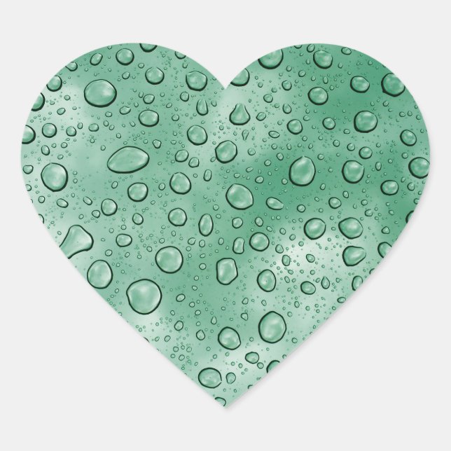 Cœur Sticker Coeur Vert Eau Drit Amusant (Devant)